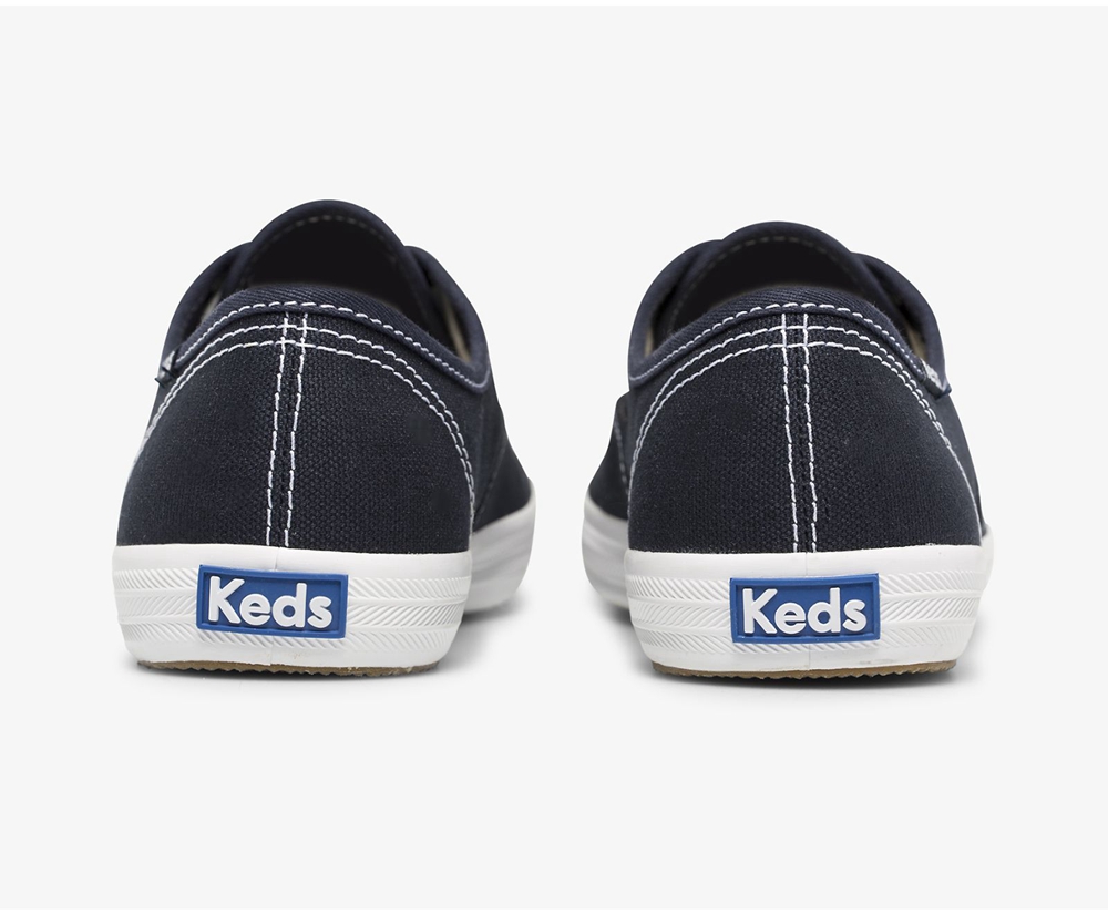 Keds Sneakers Navy - Champion Organic Cotton Canvas - Womens QZYTGF-312